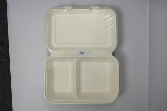 10 X 6 2CP Bagasse Clamshell Container