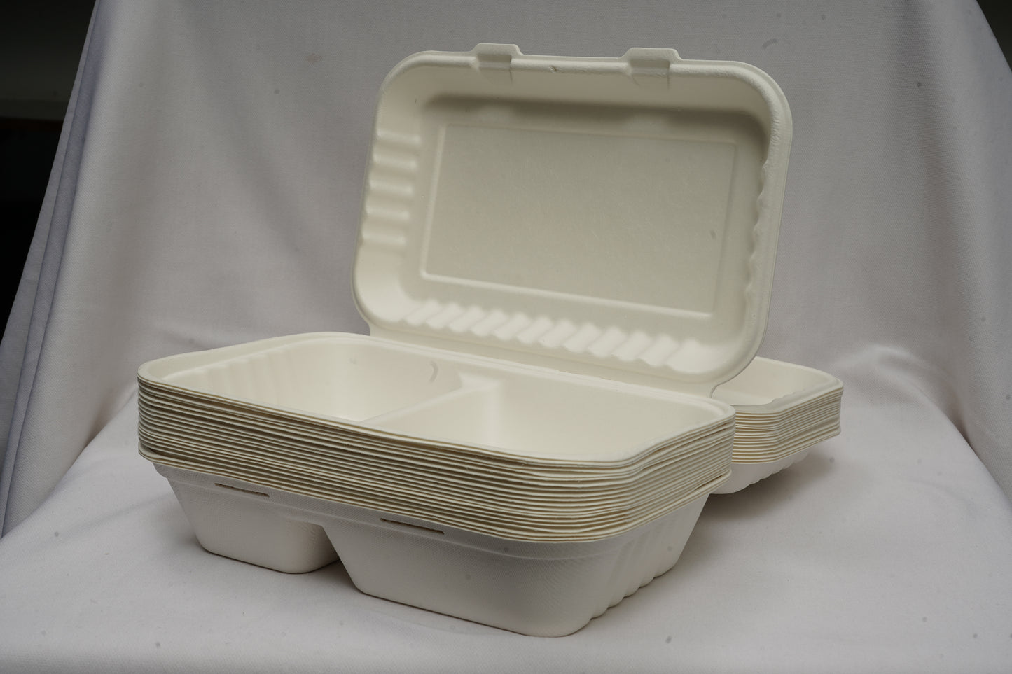 10 X 6 2CP Bagasse Clamshell Container